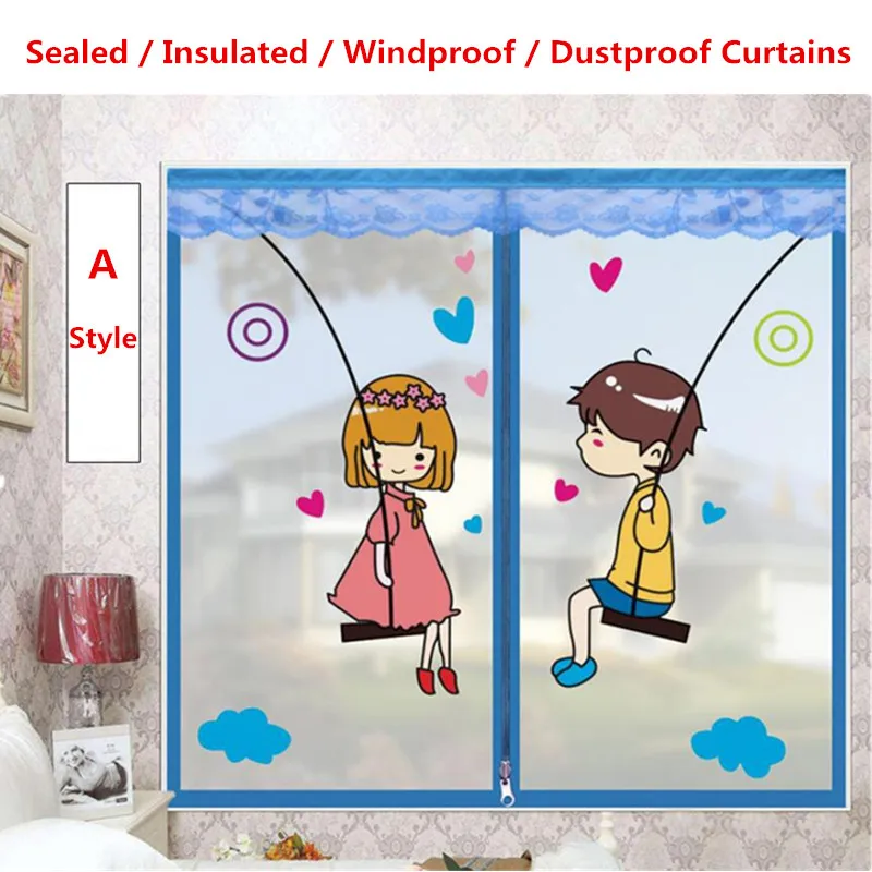 

Thick Window Insulation Stickers Door And Window Seals Cold And Windproof Dustproof Insulation Film Partition Curtain 90*120 cm