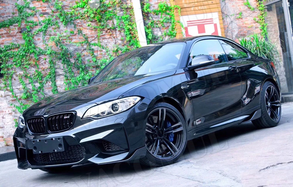 Углеродное волокно/FRP передний бампер разветвители для губ закрылки Cupwings Winglet BMW 2