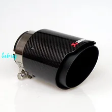 Matt Black Pipe Carbon Fibre AKRAPOVIC Stainless steel Universal Automobile exhaust pipe Muffler Pipe For  BMW