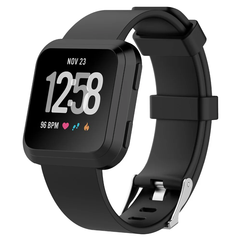 Для Fitbit Versa/Versa Lite, браслет, ремешок, браслет, ремешок для часов, высокое качество, мягкий силикон, безопасный регулируемый ремешок