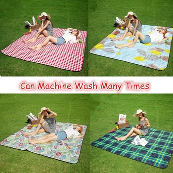 

Outdoor Beach Machine Washable Waterprof Camping Mats Outdoor Picnic Blanket Baby Plaid Camping Mats Folding Baby Play Mats