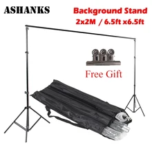 Ashanks Background Stand Регулируемый задний фон для видеостудий Фотографические аксессуары 6.5Ft Muslin Штатив-рамка