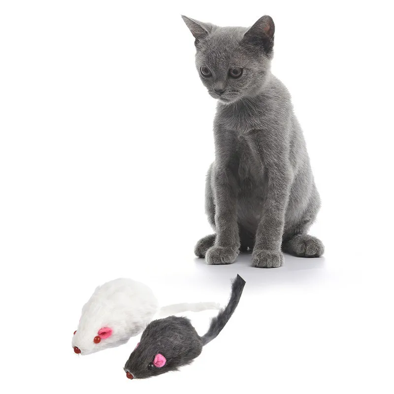 dog chew toys 12PCS Cat Toy Mouse Mixed Loaded Black White Mouse Toys Cat Teaser Kitty Kitten Funny Sound Squeaky Toys for Cats Pet Mice Toys indestructible stuffed dog toys