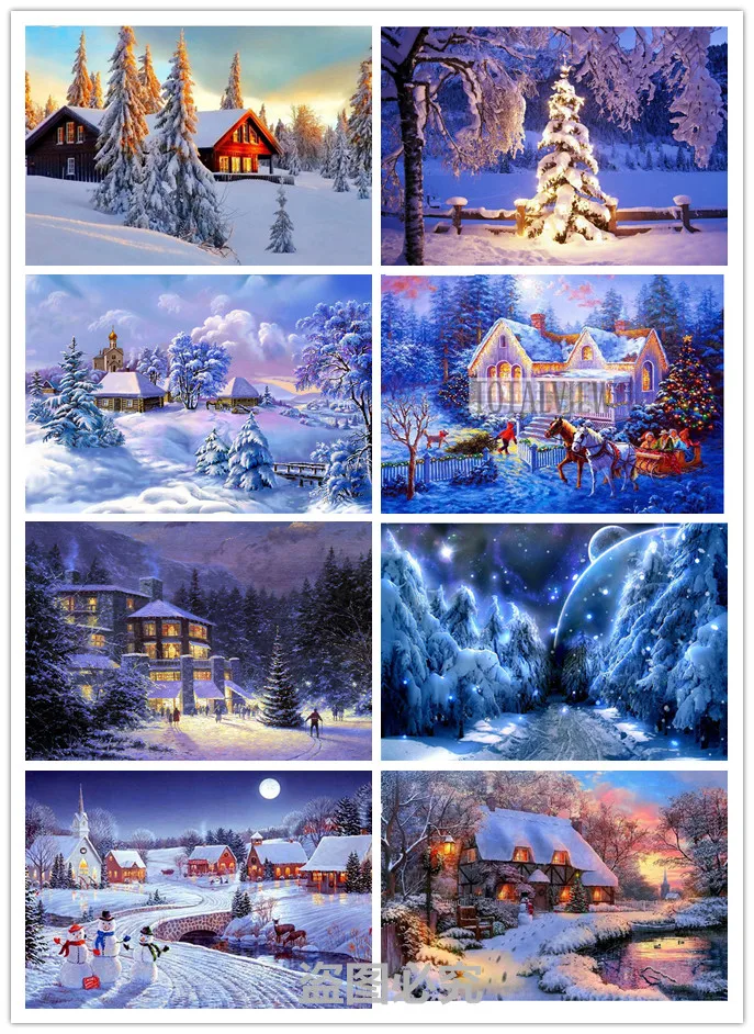 DIY,5D,Diamond Mosaic,Snow,Handmade,Diamond Painting,Cross Stitch Kits