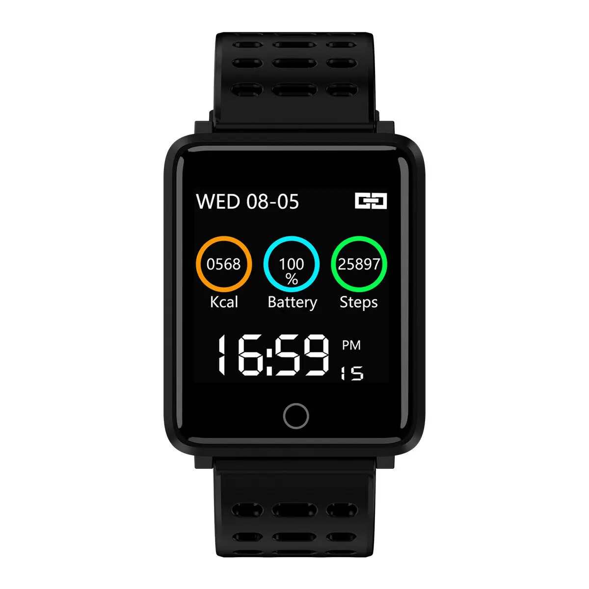 BT4.0 Смарт-часы для мужчин монитор сердечного ритма спортивный фитнес-трекер для женщин кровяное давление кислородный браслет для iOS Android - Цвет: Черный