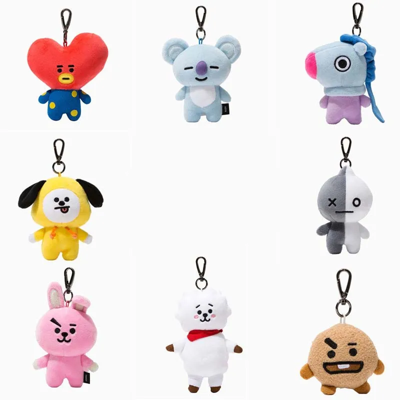 

Kpop Bangtan Boys Fans Club TATA CHIMMY COOKY Key Chain Same Phone Ring Cartoon Plush Doll Toy Case Bracket Key Ring Bag Pendant