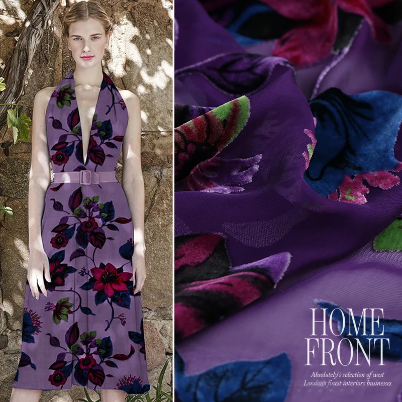 Модные драгоценные камни, скрытые выдолбленные шелковые бархатные ткани для платья, вырезанные цветы, tissu, пэчворк, telas tissus au metre, ткани, ткань