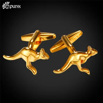 

Knagaroo Cufflinks For Mens Brand Cufflinks With Box Gold/ color Wedding Groom Shirts Cufflinks C2014G