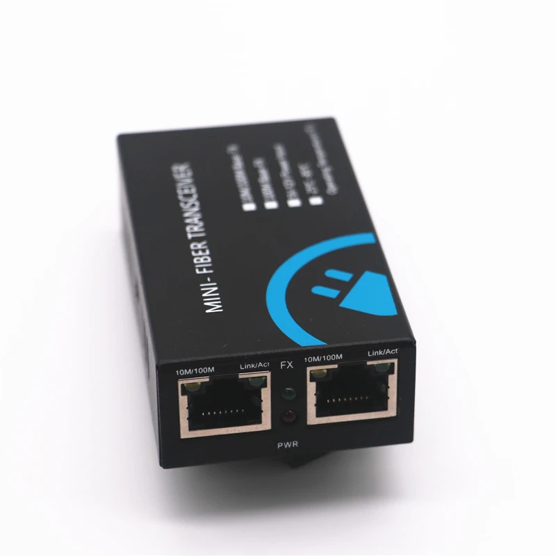 Оптоволоконный мини преобразователь 2 RJ45 в 1 SC Коннектор 100 Мбит/с оптоволоконный