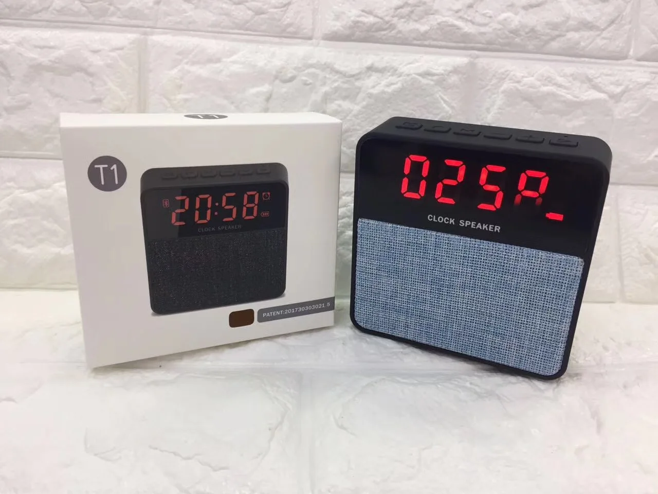 Тканевый мини динамик T1 будильник функция вызова Bluetooth Колонка 32 Гб (tf карта fm