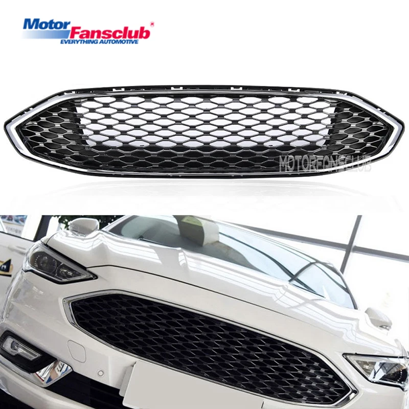 1Pcs Car Racing Grille For Ford Mondeo Fusion 2016-2017 Grill ABS Black Chrome Radiator Trim Front Bumper Modify Honeycomb Mesh цена 1Pcs Car Racing Grille For Ford Mondeo Fusion 2016-2017 Grill ABS Black Chrome Radiator Trim Front Bumper Modify Honeycomb Mesh цены онлайн