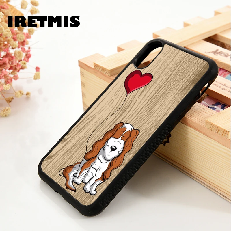 

Iretmis 5 5S SE 6 6S Soft Silicone phone case cover for iPhone 7 8 plus X Xs Max XR Cocker spaniel dog cute funny cartoon puppy