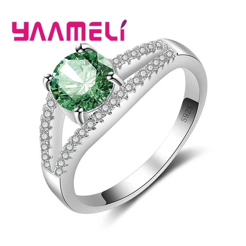 Big Sales Promotion Wedding Rings For Women Romantic Style 925 Silver Shiny Crystal Finger Ring Bijoux Female | Украшения и