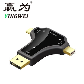 

3 in 1 USB-C & Displayport & Mini DP to HDMI Female Adapter Converter Connector USB 3.1 Type C 4K 2K for MacBook Laptop PC