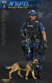 

1/6 Collectible Full Set Male Soldier Emergency Service Unit SS101 NYPD ESU K-9 Division Police K9 Unit Figure With Dog Model