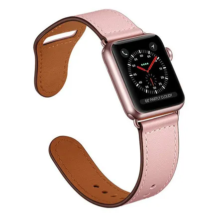 Кожаный ремешок для apple watch 5 4 band apple watch 3 2 iwatch band 44 мм 40 мм 42 мм 38 м pulseira correa браслет аксессуары для часов - Цвет ремешка: pink