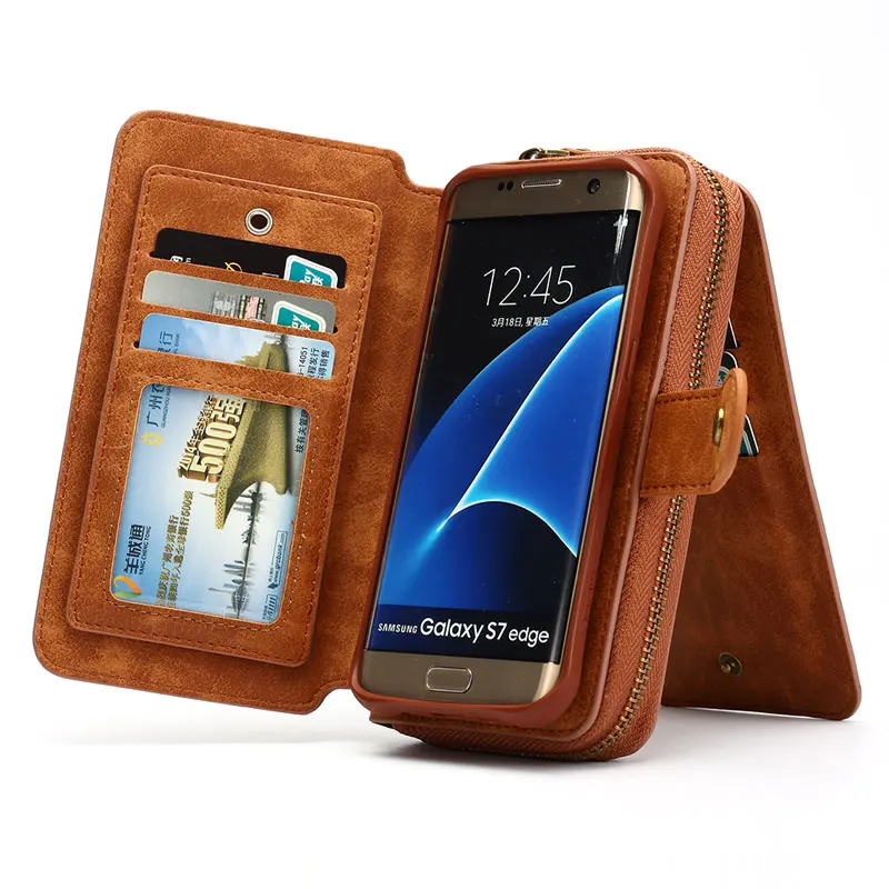 imágenes para De la carpeta para samsung galaxy s4 5 6 7 edge note 4 5 case 2 en 1 Ranura para Tarjeta de Soporte CaseFlip Cubierta de Cuero Monedero Con Cremallera Bolsa de Teléfono imágenes para De la carpeta para samsung galaxy s4 5 6 7 edge note 4 5 case 2 en 1 Ranura para Tarjeta de Soporte CaseFlip Cubierta de Cuero Monedero Con Cremallera Bolsa de Teléfono