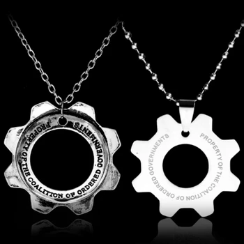 

Gears of War 3 Distressed Metal Replica Cog Tags Necklace