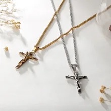 Церковь реликвии ожерелье с распятием кулон Иисуса Христа на подставке крест настенный колье с Иисусом и кулоны Для мужчин/женские ювелирные изделия