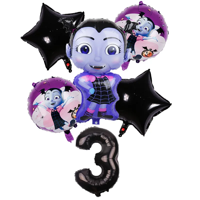 12 и 6 шт./партия, Vampirina, Набор цифр, вечерние шары на день рождения, декор из гелиевой фольги, вечерние воздушные шары на Хэллоуин, детские игрушки, Globos - Цвет: 3