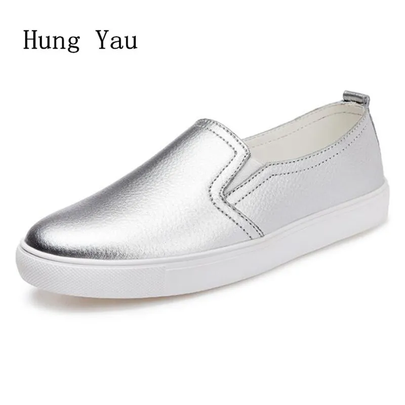 En Ligne Femmes Chaussures Appartements En Cuir Véritable 2018 D été De Mode Casual Chaussures Femme Plat Travail Slip Sur Mocassins de Marche Confortables