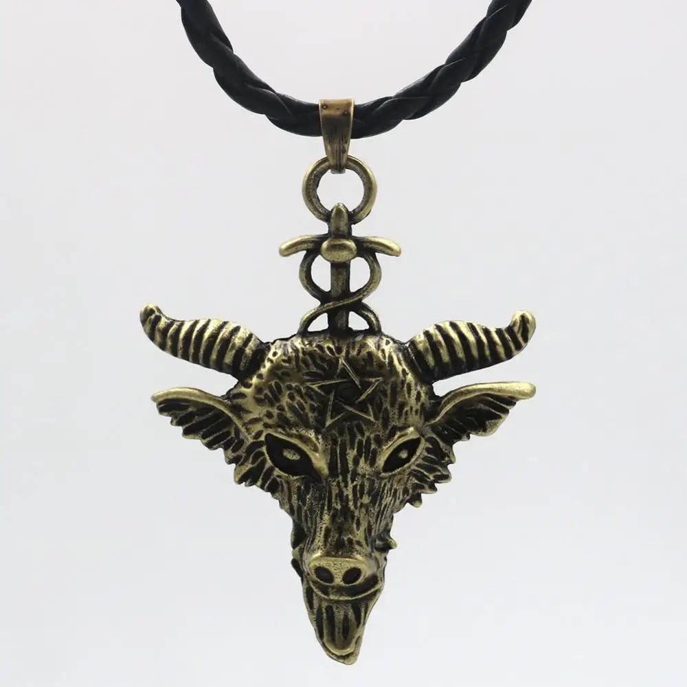 Sabbatic коза амулет ожерелье Baphomet с подвеской головой ОЗУ женское готической