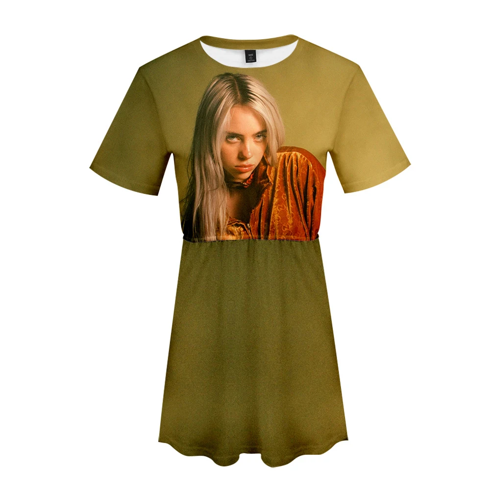 Ar Billie Eilish Idol 3D принт базовое классное модное уличное летнее платье повседневное