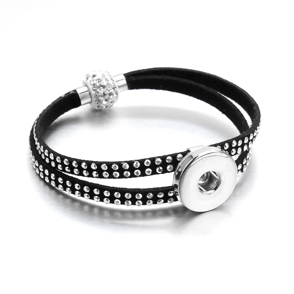 

5 Colors Rivet Crystal Magnet Buckle 18mm Metal Snap Button Bracelet Watches Women One Direction Female DIY Snap Jewelry