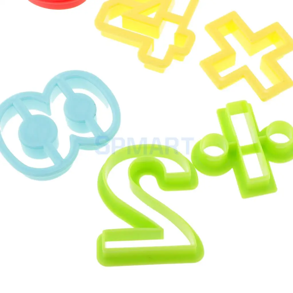 15 Pieces Of Colorful Digital Number Symbols Dough Clay Plate Molds Toy Set Kids Toy Gift
