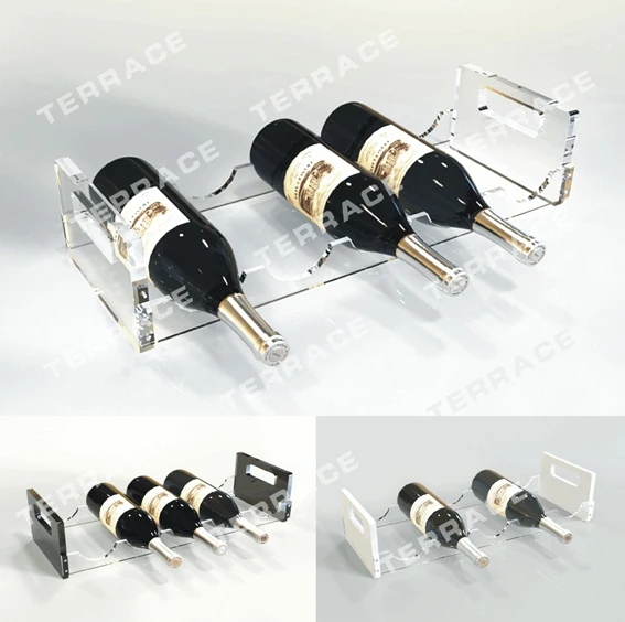 

(Free Shipping) 5 Wine bottles holder rack, Acrylic wine display holders KD packing