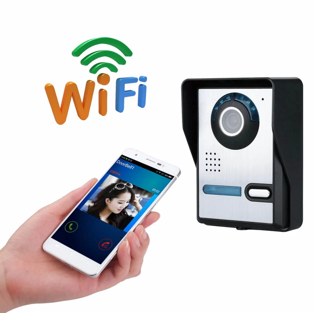 Promo  Wifi door bell cameras support Smart Phone remote unlock home office door multi languages menu wire