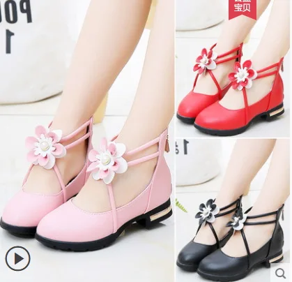

NEW students Korean black small shoes tide princess shoes children 2018 spring and autumn new autumn shoes J107
