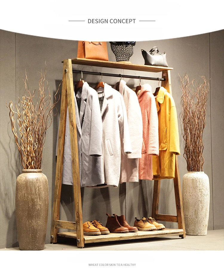 Country Style Commercial Coat Rack LOFT / Chinese Fir Furniture