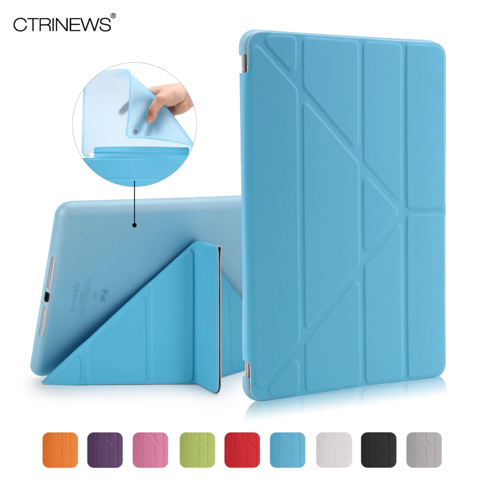 CTRINEWS For Apple iPad Air 1 Smart Cover Case Magnetic Wake Up /Sleep Multi Fold PU Leather Cover for iPad 5 Soft TPU Back Case apple-ipad-case : image CTRINEWS For Apple iPad Air 1 Smart Cover Case Magnetic Wake Up /Sleep Multi Fold PU Leather Cover for iPad 5 Soft TPU Back Case apple-ipad-case