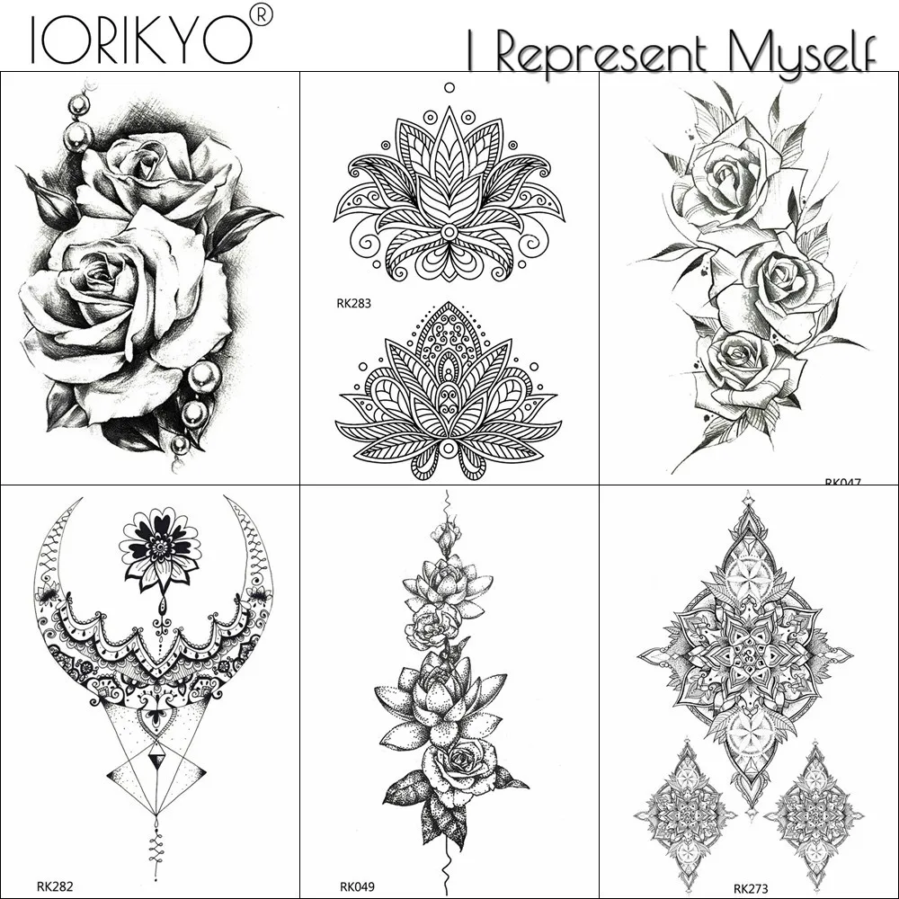 DIY Женская временная татуировка черная рука грудь художественные татуировки