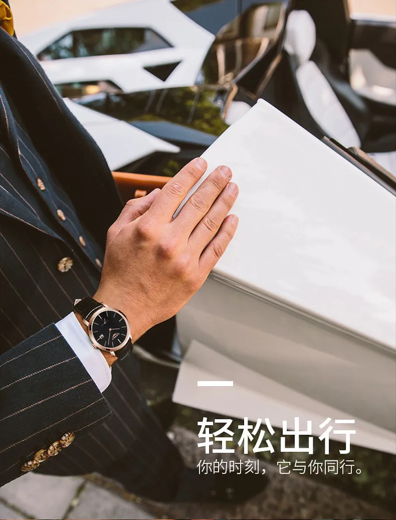  New GUANQIN Men Mechanical Watches 10mm Ultra Thin Leather Watches Luxury Brand Man Watch 30m Waterproof Calendar Wristwatches  (16)