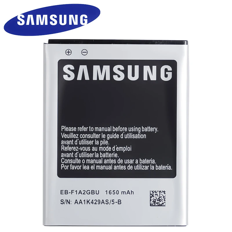 Samsung оригинальный EB-F1A2GBU 1650 мА/ч батарея для Galaxy S2 i9100 i9108 i9103 I777 i9105 i9188 i9050 Замена