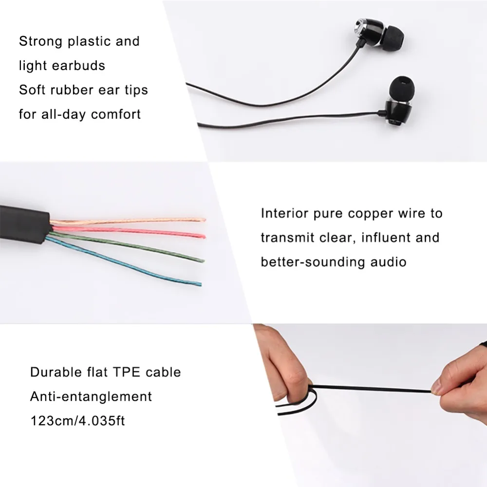 in-ear headphones EJ-01001-BK durable