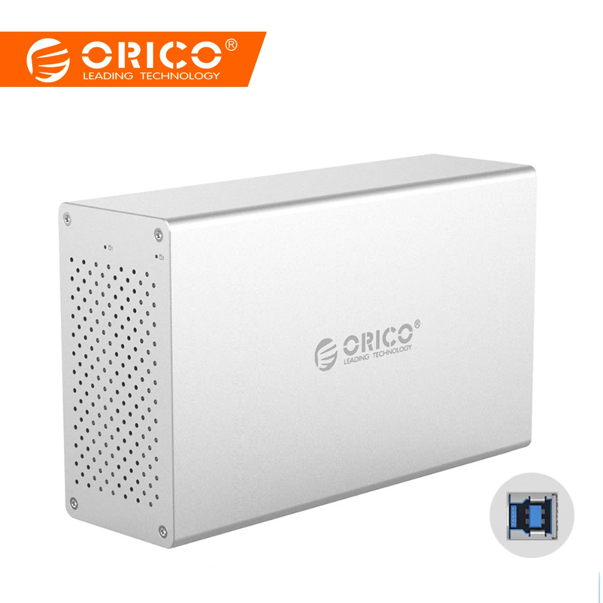 

ORICO 2 Bay USB3.0 3.5' Hard Drive Enclosure Support Raid0/1/JBOD 20TB Aluminum 5Gbps With 12V Power Adapter HDD Docking Station