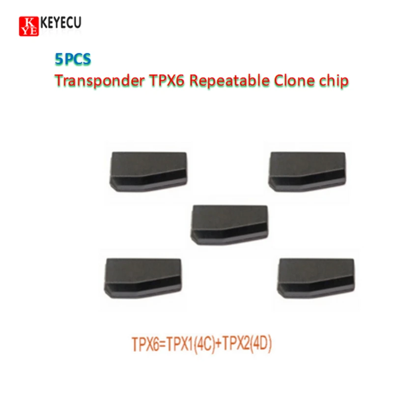 Keyecu 5 шт. TPX6 Repeatable клон чип ключ для автомобиля транспондер углерода = TPX1(4C)+ TPX2(4D)