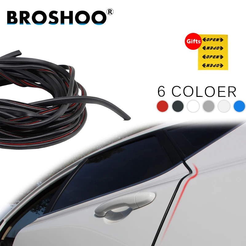 

BROSHOO Auto Vehicle Door Side Edge Rubber Strips Stickers Protection Decal Protector Scratch Crash Car-Styling Accessories