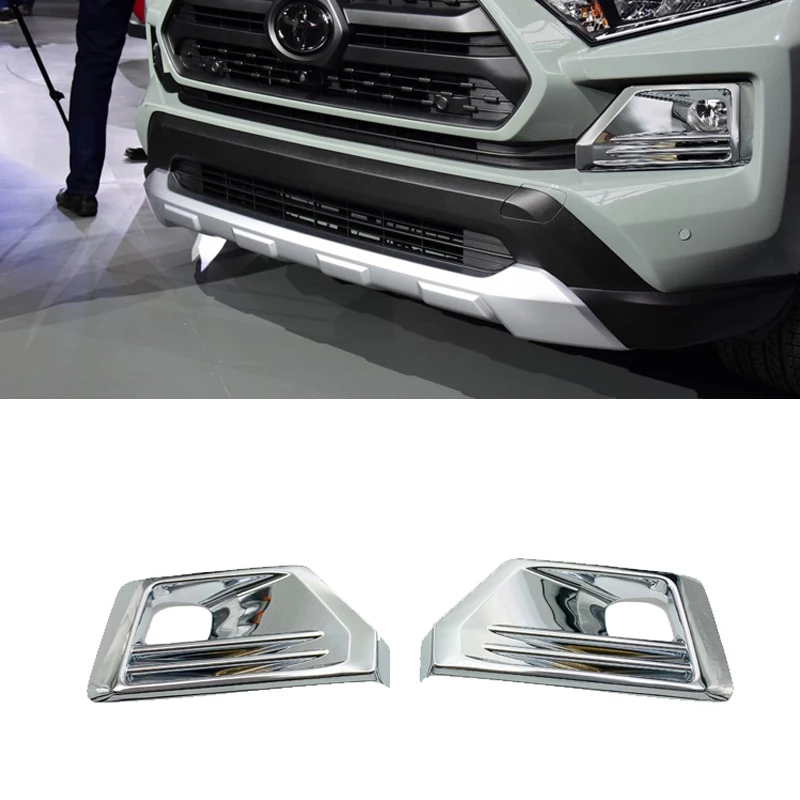 

ABS Chrome Front Rear Foglight Fog Light Lamp Cover Trim Frame Sticker Exterior Accessories For Toyota RAV4 Adventure 2019 2020