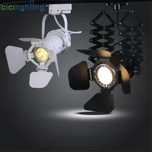 Винтажный светодиодный Трековый светильник 5 Вт cob Трековый светильник светодиодный светильник для магазина одежды Светодиодный точечный светильник s с регулируемой крышкой черный белый