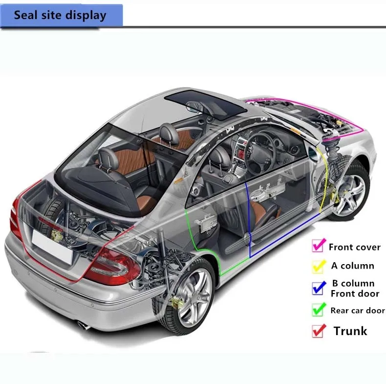 Для audi Q3/Q5/SQ5/Q7 двери автомобиля модернизированы звуко-и шумоизоляция уменьшения пыли и ветра резиновая прокладка