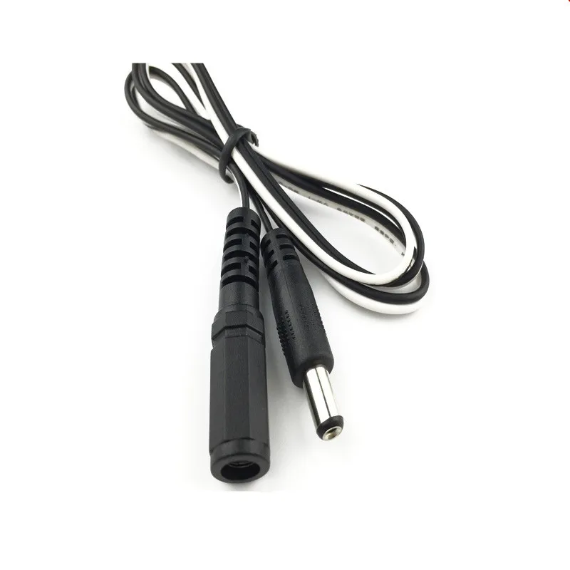 DC line male to female 5.5 * 2.1 black and white line dc power cord 2468 22 charge cable 1 meter