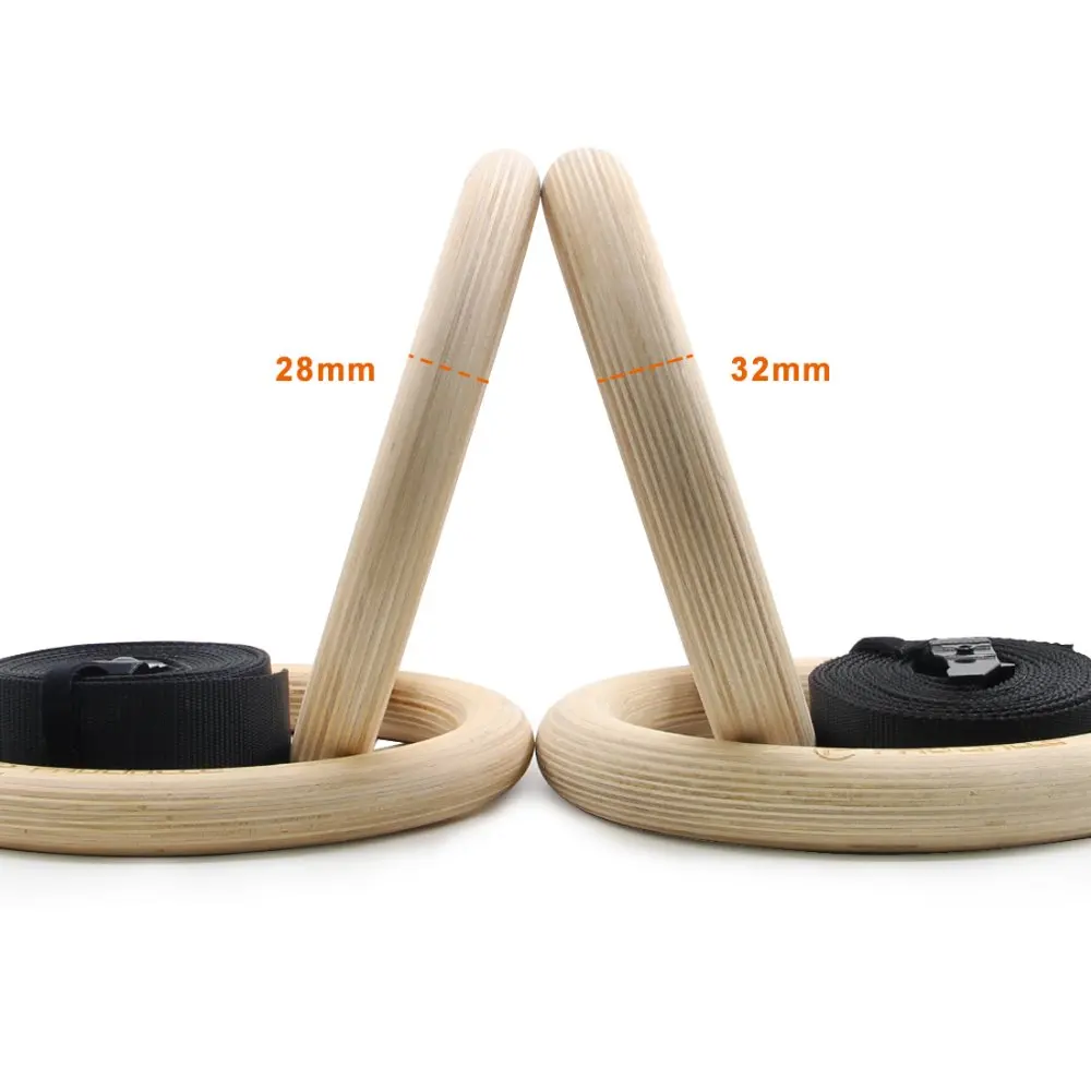 PROCIRCLE 32CM Wood Gymnastic Rings Workout For Home Gym & Cross Fitness Great 