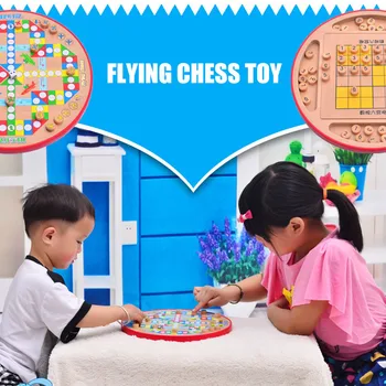 

Multi-function Wooden Chinese Checkers Smooth Aeroplane Chess Family Game Parents with Kids S7JN
