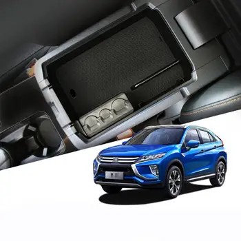 

RUIYA Car Console Center Storage Box For Eclipse Cross 2018-2020 Auto Interior Armrest Box Silver Coin Storage Box Accessories