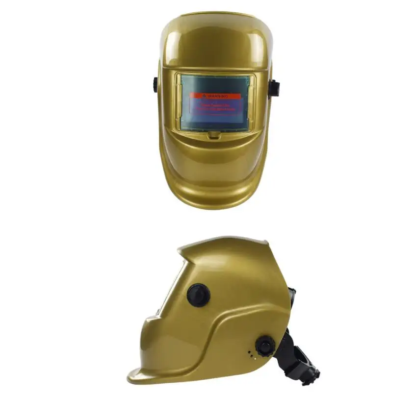 Солнечный Автоматическая фотоэлектрическая сварочная маска шлем для аргоновой дуговой сварки крышки сварочные маски - Цвет: gold