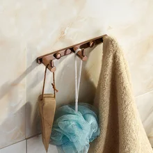 Розовое золото крючки для халатов в ванной полированная медь антикварные Крючки 3-6 ряд вешалка, крючок дверные Крючки для ванной Аксессуары Sj78